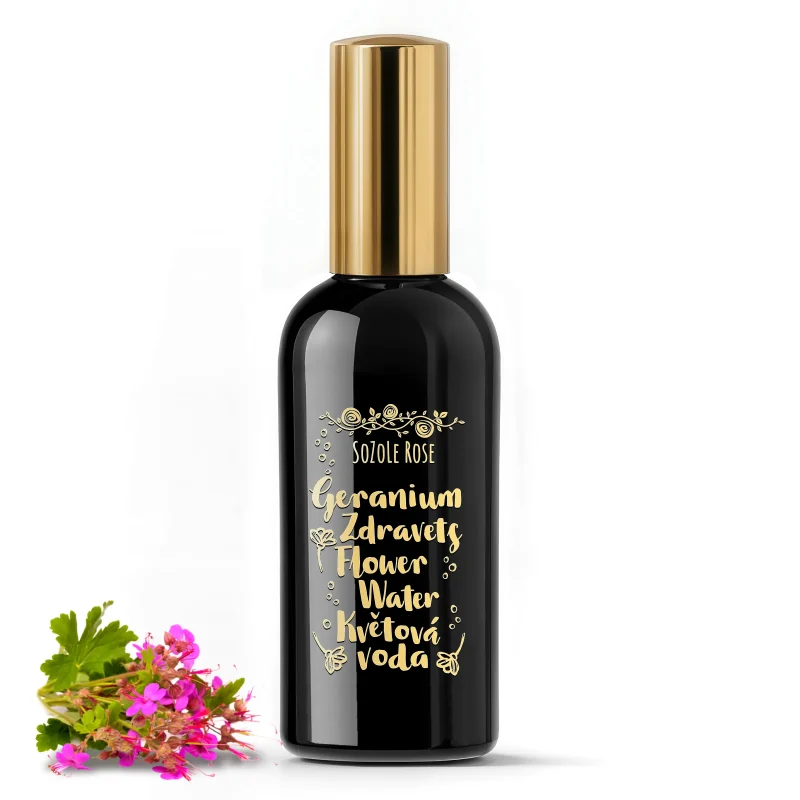 Květová voda Geranium Zdravets – divoce rostoucí v rozprašovači 100ml SoZoLe Rose